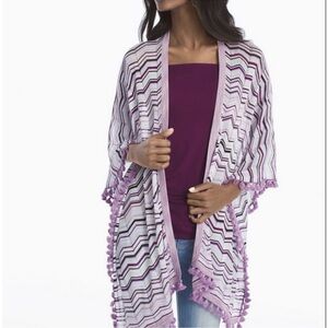 Purple and White Chevron Kimono